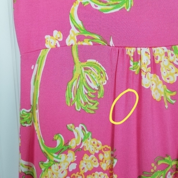 Lilly Pulitzer Ruffle Dress Floral Silk Blend Midi Flutter Sleeve Stretch V neck - Picture 4 of 10